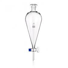Bình lắng gạn quả lê khóa thủy tinh không kẻ vạch 125ml Onelab